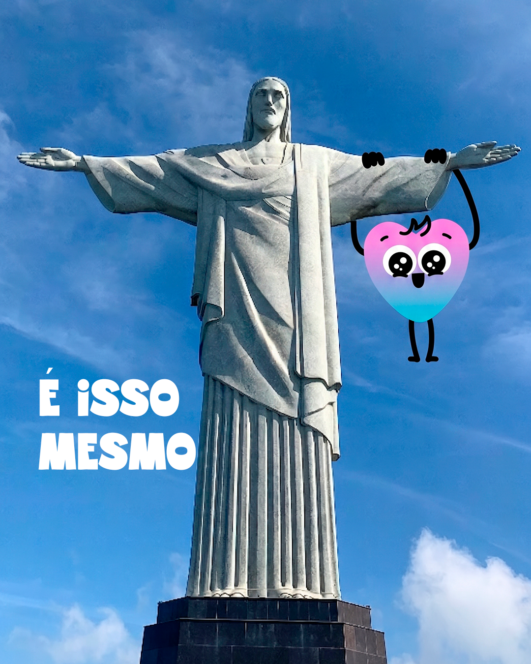 Peça da campanha Mimo Crafts com personagem em ponto turístico do Rio